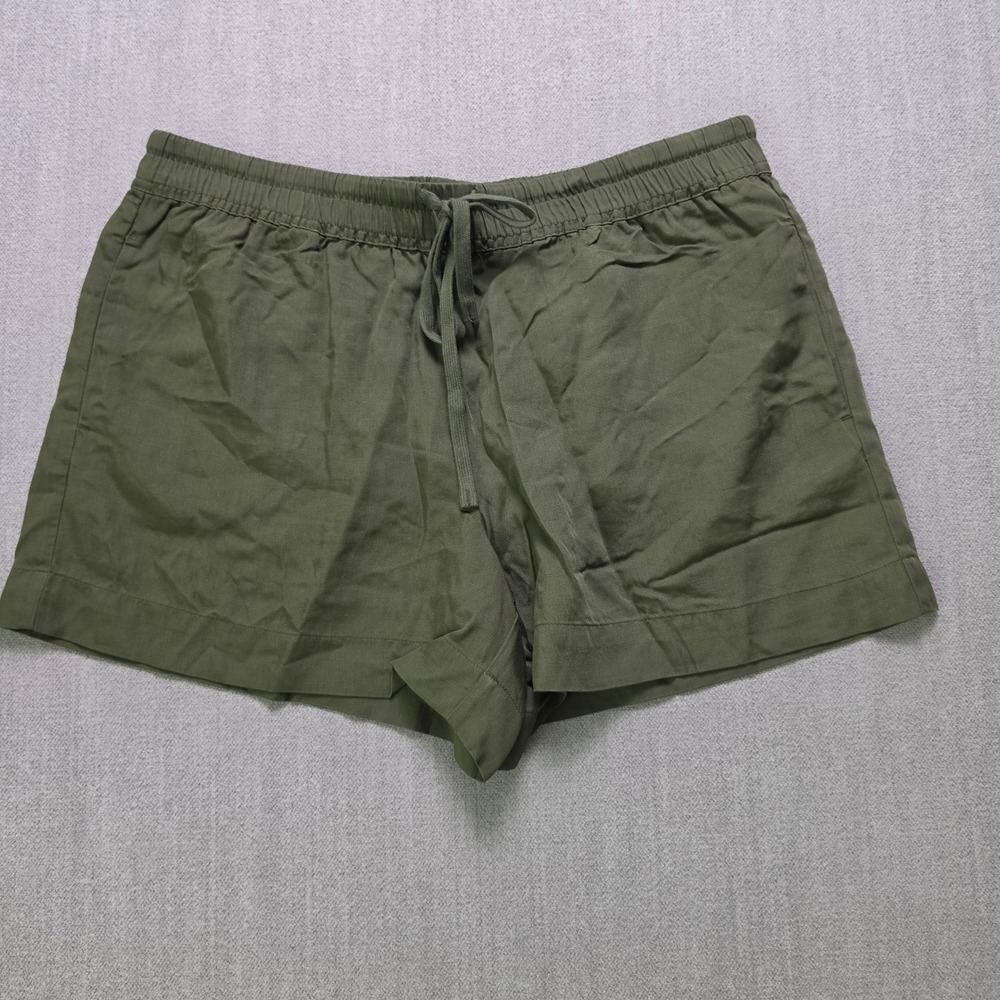 Hilary Radley Shorts Women Large Olive Green Tencel Lyocell Drawstring Casual